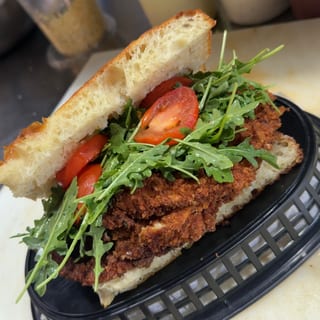 Chicken Milanese on Focaccia