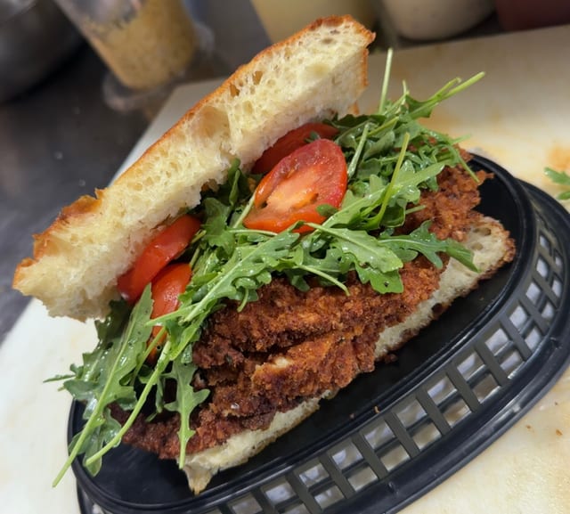 Chicken Milanese on Focaccia.