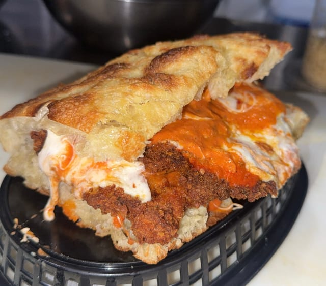 Chicken Vodka Parm on Focaccia.