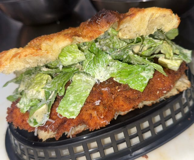 Chicken Cesar on Focaccia.