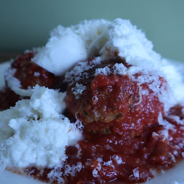 Meatballs With Burrata.